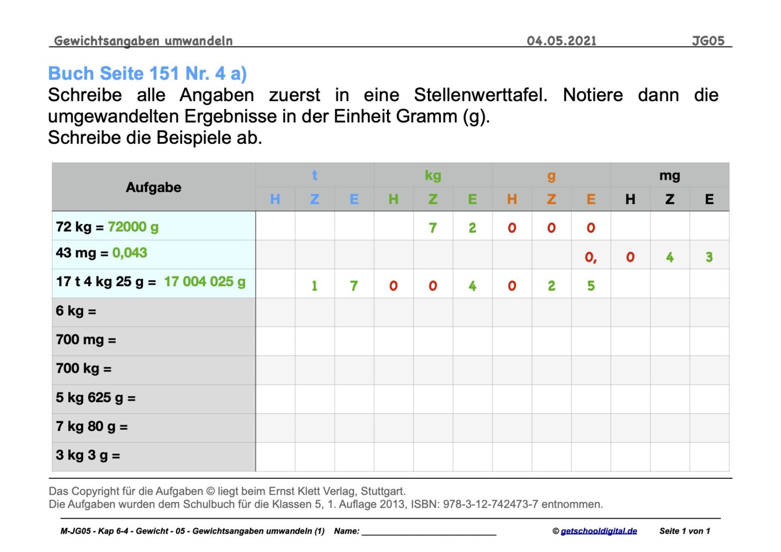Gewicht (KW 18) – getschooldigital.de